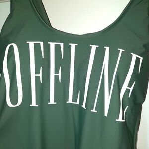 Kona sol one piece womans bathing suit "OFFLINE" in green size LG N.W.T.